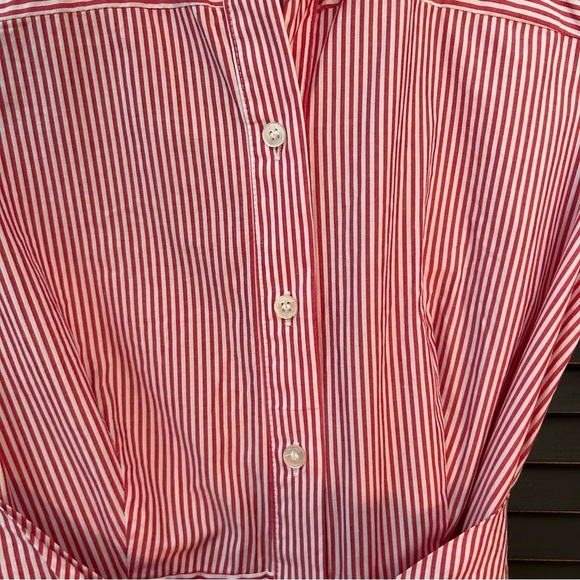 J. Crew Preppy Summer Red and White Striped Women’s Shirtdress, Size 4 - Picture 10 of 16